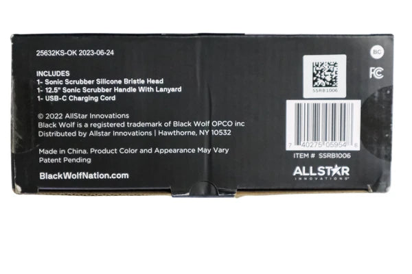 BlackWolf Sonic Scrubber Vibrating Face & Body Brush | Rechargeable | New