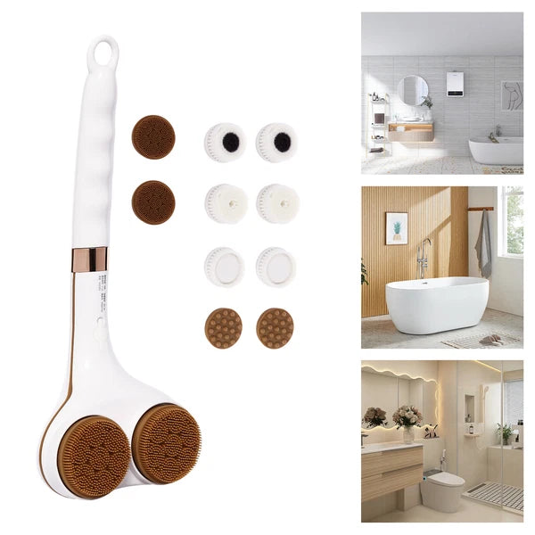 Electric Spin Scrubber Bath Brush Double Head Electric Rotation Body Brush