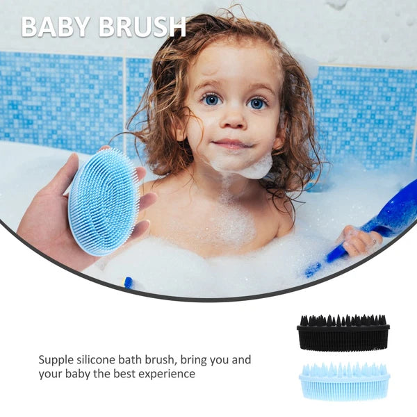 2 Pcs Bath Brush Baby Man Shower Scrubber Removable Silicone Body