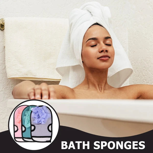 3pcs Shower Bath Gloves Brush Exfoliating Back Skin Scrubber Gloves Bath Ball