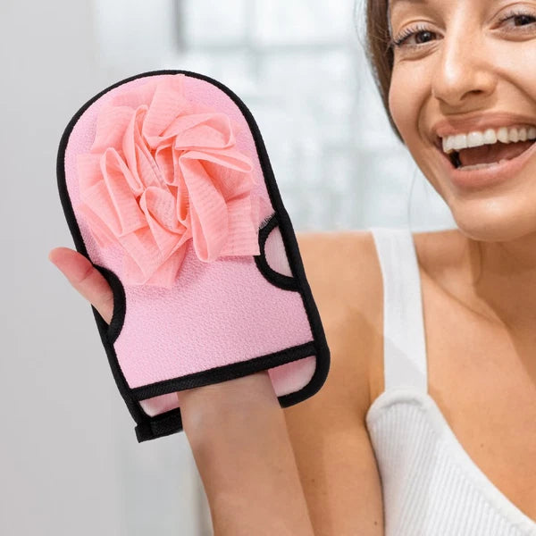 3pcs Shower Bath Gloves Brush Exfoliating Back Skin Scrubber Gloves Bath Ball