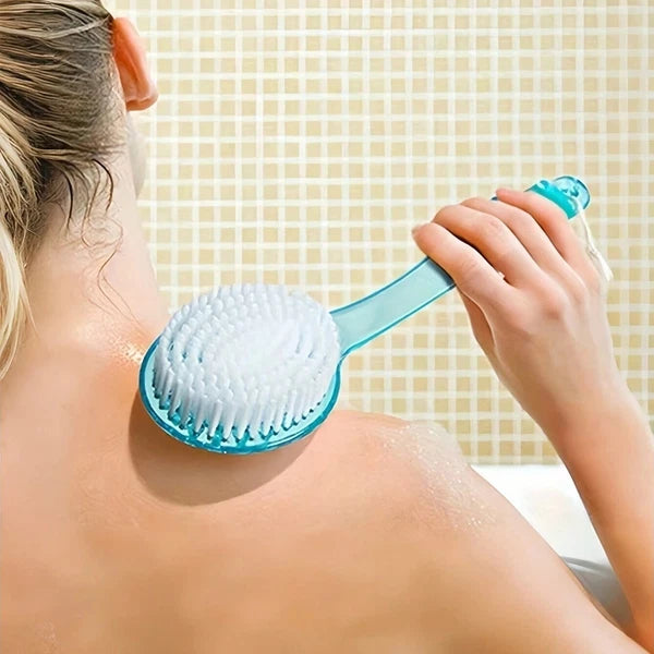 Long Handle Shower Body Bath Brush Skin Back Massage Scrubber Bathroom Tool - UK
