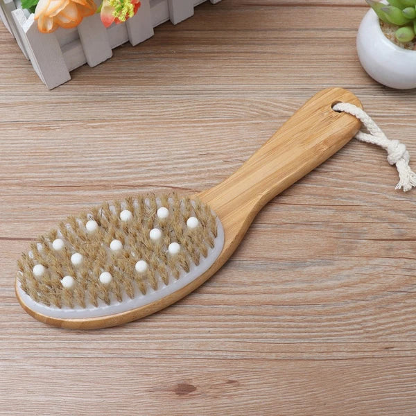 Long Bathing Shower Brush with Handle Portable Body Exfoliating Shower Beads