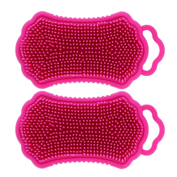 2 Pcs Shampoo Comb Silicone Bathing Brush Scrubber Hair for Washing