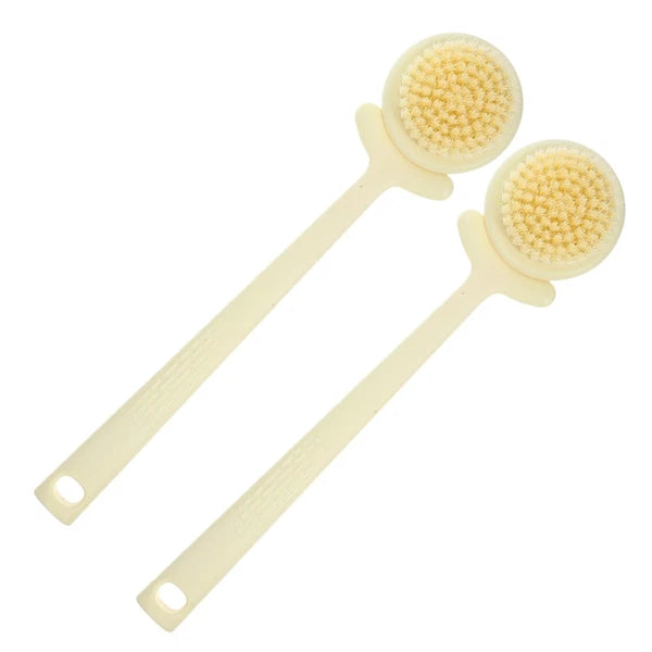 2pcs Long Handled Bath Brush For Shower With Soft Bristles Exfoliating Body
