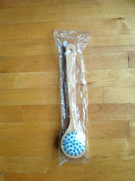 Natural Bristle Wooden Bath Shower Body Back Dry Skin Bath Brush Spa Scrubber
