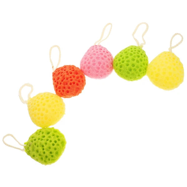 6 Pcs Sponge Bath Wipe Man Shower Body Scrubber Exfoliating Sponges for