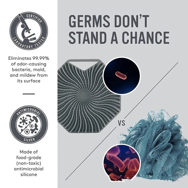 2 in 1 Silicone Body Shower Scrubber Wash Exfoliator Brush Scalp Massager US