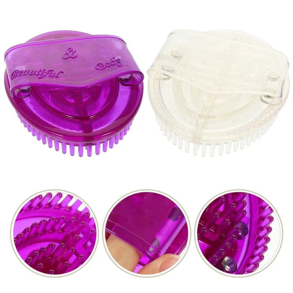 2 Pcs Multifunctional Massage Brush Scrubbing with Handle Back Shower