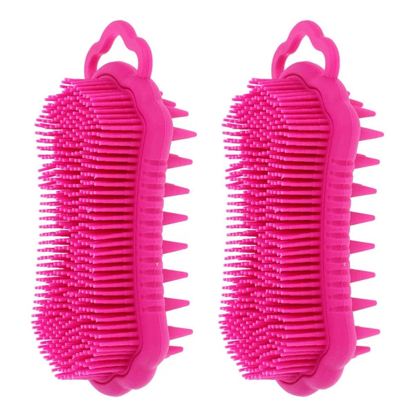 2 Pcs Shampoo Comb Silicone Bathing Brush Scrubber Hair for Washing
