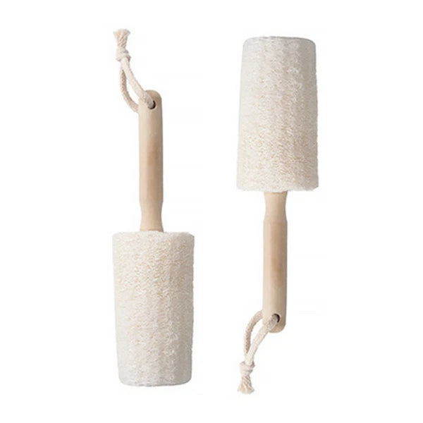 2Pcs Natural Loofah Bath Brush for Skin Care and Back Scrubbing