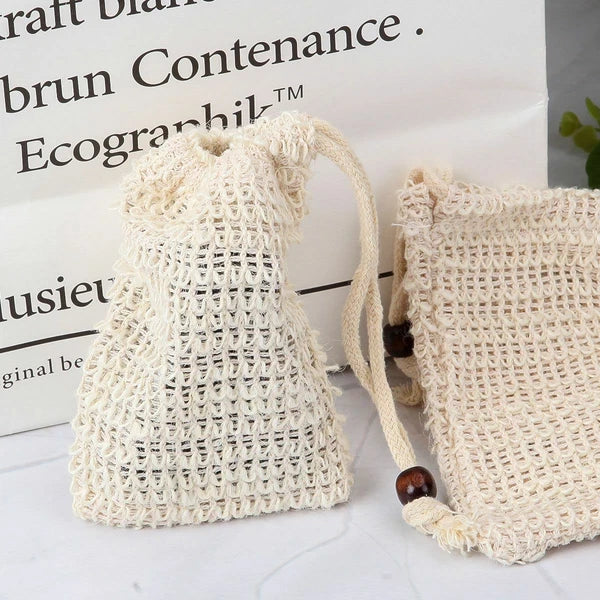 1-5 Pack Faux Sisal Soap Bag Exfoliating Soap Saver Pouch Holder US
