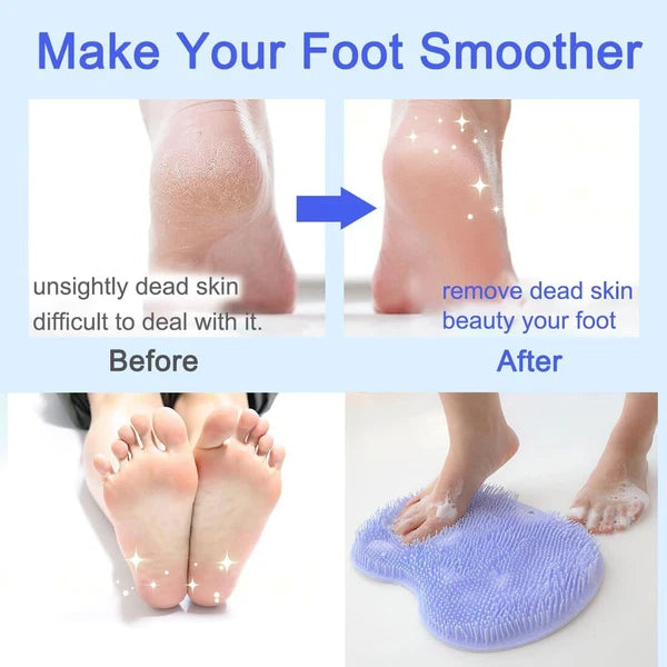 Shower Foot Back Scrubber Massage Pad Body Bath Soft Brush Mat Cleaning Bathroom