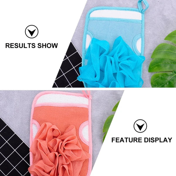 3pcs Shower Bath Gloves Brush Exfoliating Back Skin Scrubber Gloves Bath Ball