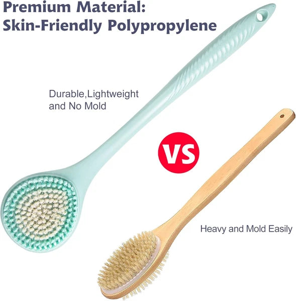 16 Inch Long Handle Bath Brush Back Scrubber Soft Nylon Bristles for Shower