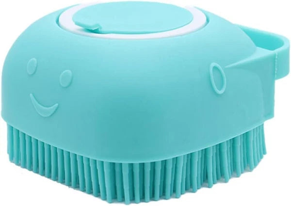 Dog Cat Bath Brush Scrubber with Shampoo or Soap Dispenser | Useful for Grooming