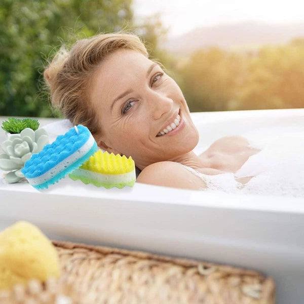 6Pcs Bath Sponge Shower Bathing Brush Body Cleaning Scrubber for Kids Adults
