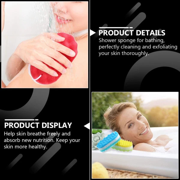 6Pcs Bath Sponge Shower Bathing Brush Body Cleaning Scrubber for Kids Adults
