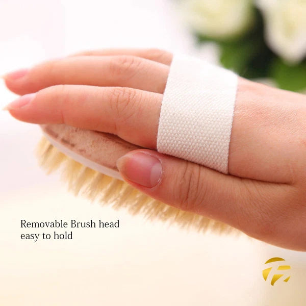 51cm Extra Long Handle Natural Wooden Shower Bath Body Brush Back Scrubber UK