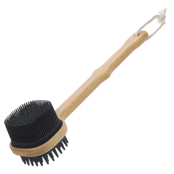 Bath Brush Elderly Exfoliating Back Scrubber Silicone Body with Handle