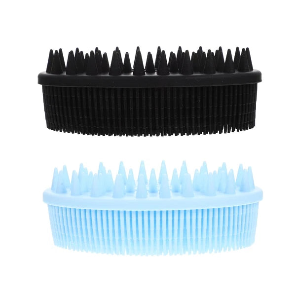 2 Pcs Bath Brush Baby Man Shower Scrubber Removable Silicone Body