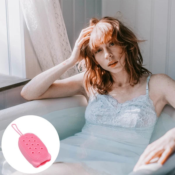 Automatically Soak Bath Scrub Silicone Bath Brush Soap Storage Bath Tool