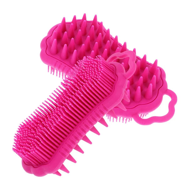 2 Pcs Shampoo Comb Silicone Bathing Brush Scrubber Hair for Washing