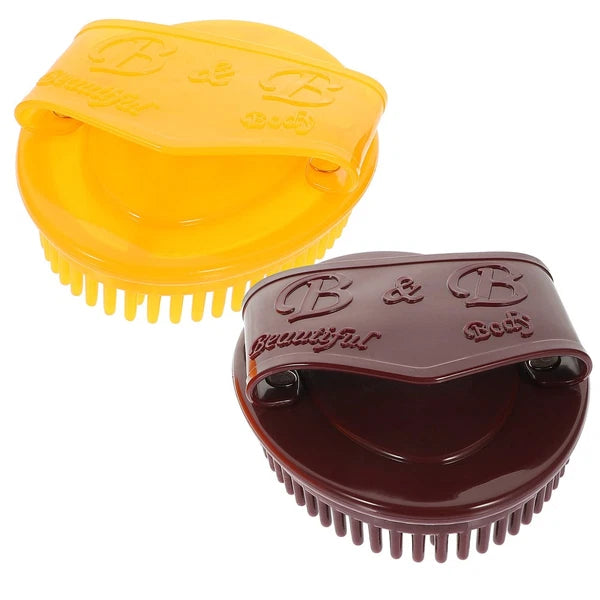 2 Pcs Multifunctional Massage Brush Scrubbing with Handle Back Shower