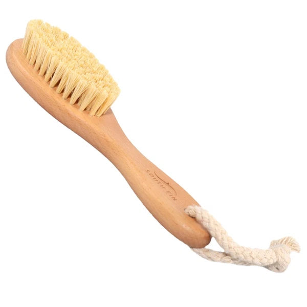Bath Brush with Ergonomic Handle Beech Sisal Material for Body Massage