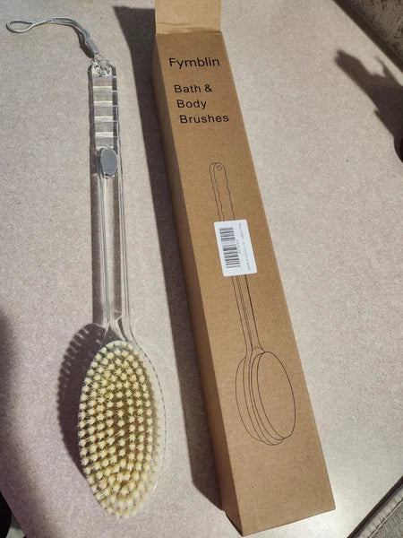 Back Scrubber Long Handle Shower Back Brush Dual-Sided With Stiff/Soft Bristles