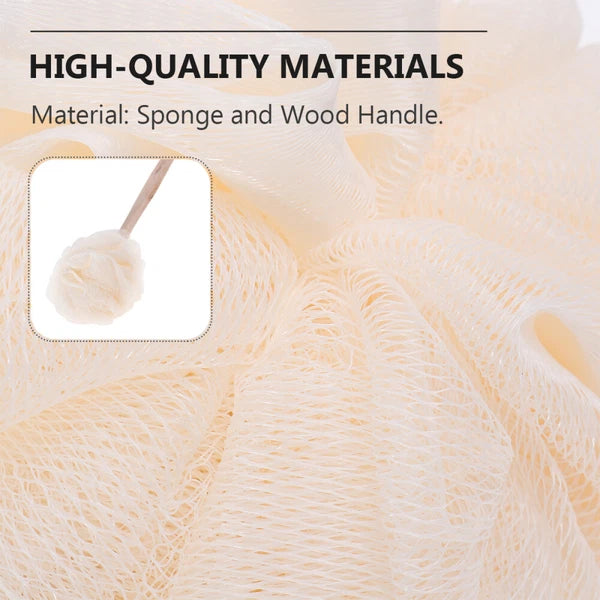 Back Wash Loofah Sponge Stick Bum Scrubber for Shower Mesh Bath Brush Pouf Man