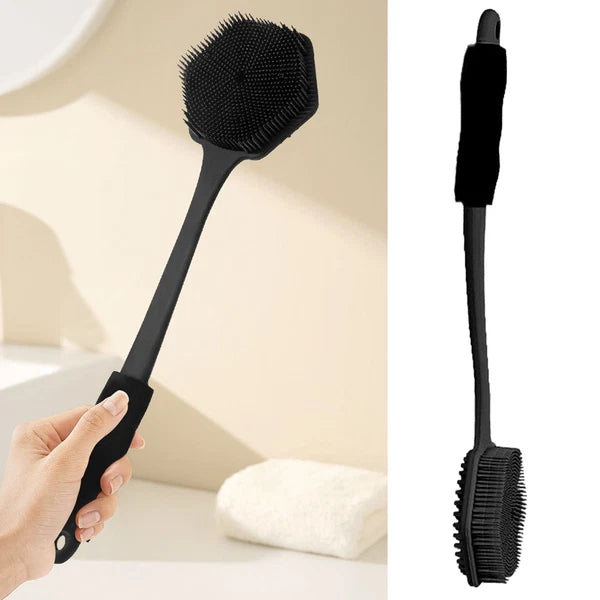 Back Scrubber for Shower Soft Silicone Bath Body Brush with Long Handle