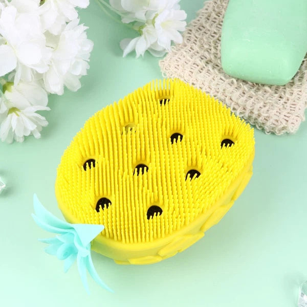 Pineapple Shower Brush Child Baby Silicone Scrubber Exfoliating Body