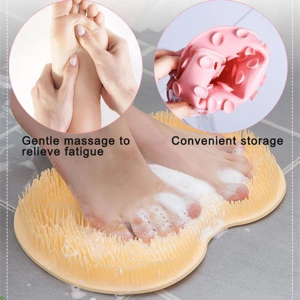 Shower Foot Back Scrubber Massage Pad Body Bath Soft Brush Mat Cleaning Bathroom