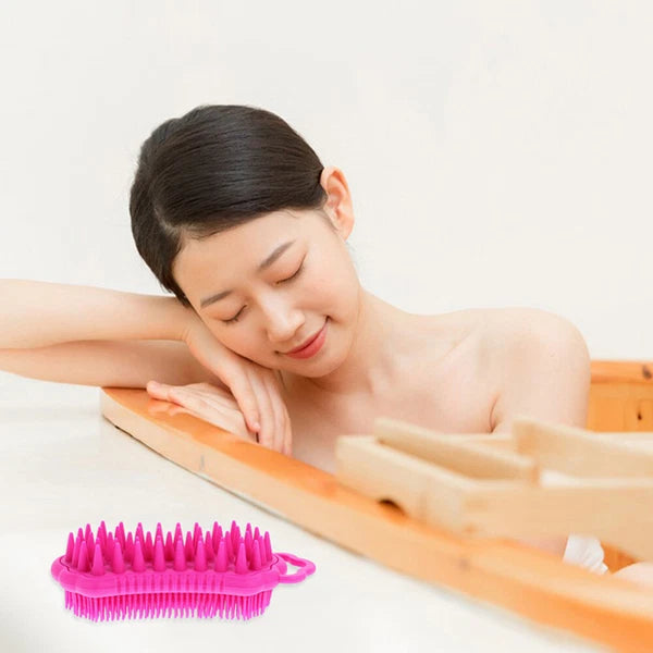 2 Pcs Shampoo Comb Silicone Bathing Brush Scrubber Hair for Washing