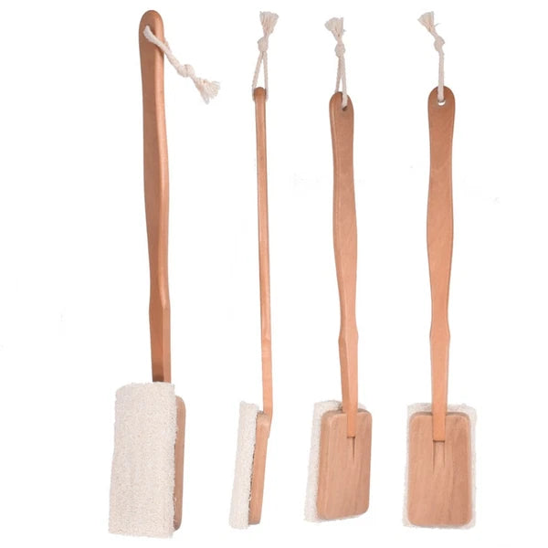 1pc Loofah Bath Brush Long Handle Shower Scrubber Detachable Exfoliating Brush