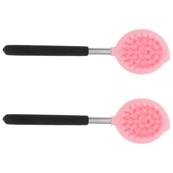 2 Pcs Bath Brush Child Ergonomic Silicone Body Scrubber Back for Shower