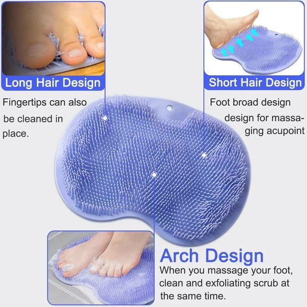 Shower Foot Back Scrubber Massage Pad Body Bath Soft Brush Mat Cleaning Bathroom