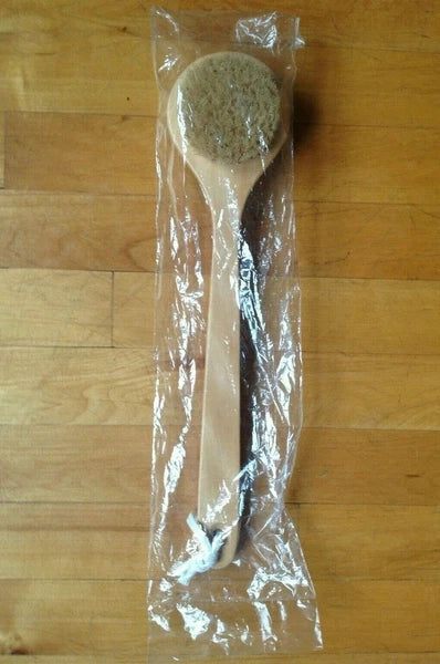 Natural Bristle Wooden Bath Shower Body Back Dry Skin Bath Brush Spa Scrubber