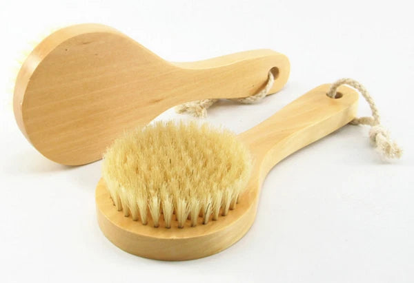 Body Back Skin  Bristle Short Handle Bath Brush Wooden Handle Shower  Scrubber