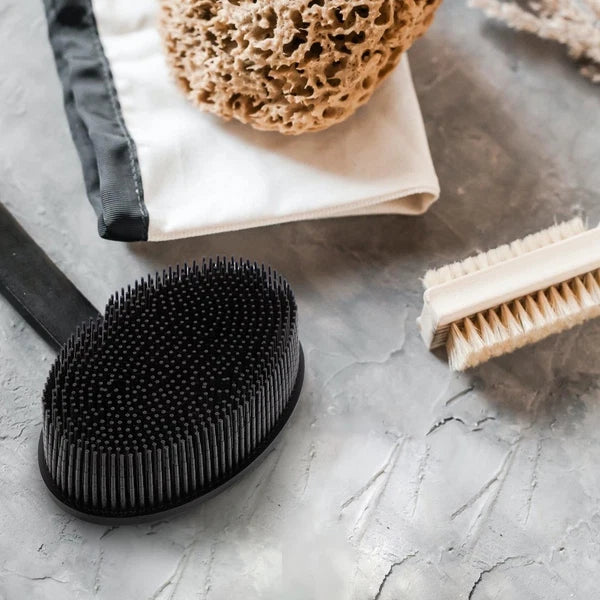 Double-sided Baby Shower Brush Silicone Body Scrubber Bath Massage Brush