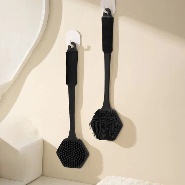 Back Scrubber for Shower Soft Silicone Bath Body Brush with Long Handle