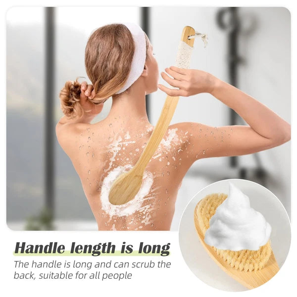 ????Bath Body Brush Shower 22 Super Long Handle Back Body Scrubber Wet/Dry