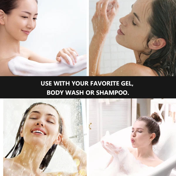 Back Wash Loofah Sponge Stick Bum Scrubber for Shower Mesh Bath Brush Pouf Man