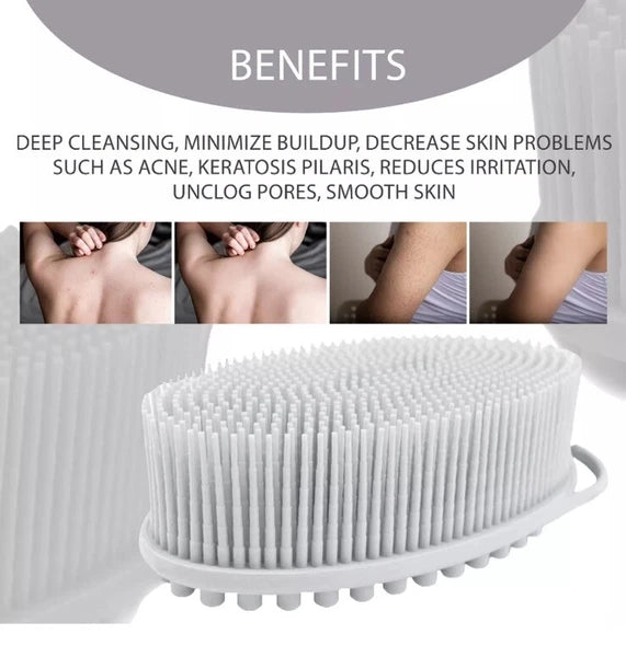 Exfoliating Silicone Body Scrubber, Light Gray. Avilana, NIB