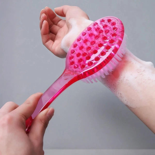 Long Handle Shower Body Bath Brush Skin Back Massage Scrubber Bathroom Tool - UK