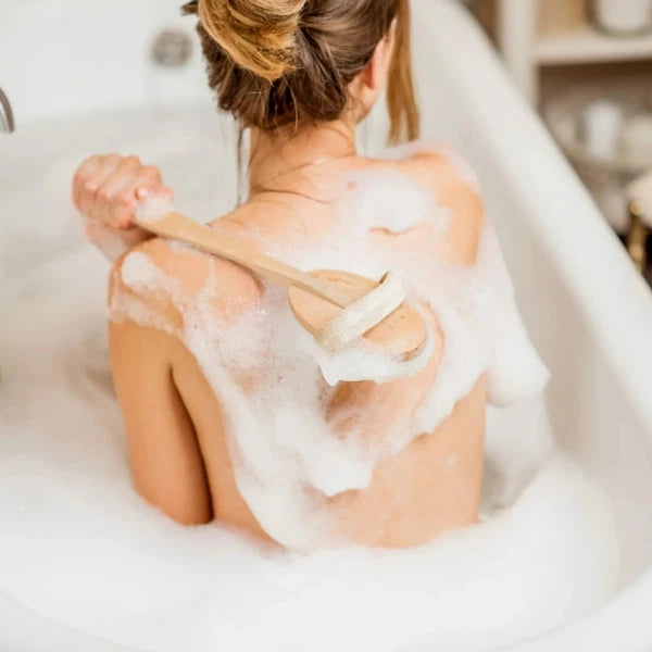 Premium Dry Skin Brush - Natural Bristle Wooden Scrubber for Spa & Shower Use US