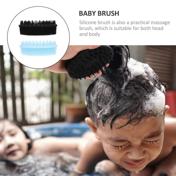 2 Pcs Bath Brush Baby Man Shower Scrubber Removable Silicone Body