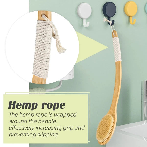 ????Bath Body Brush Shower 22 Super Long Handle Back Body Scrubber Wet/Dry