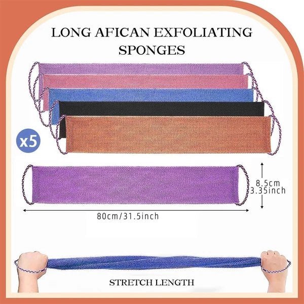 5 Pieces African Net Sponge with Handles